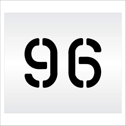 Pavement, Curb, and WheelStop Stencils - 6 inch Double Number Stencil - (96) - 6" x 9" x 1/8" (128 mil) - Pro-Grade