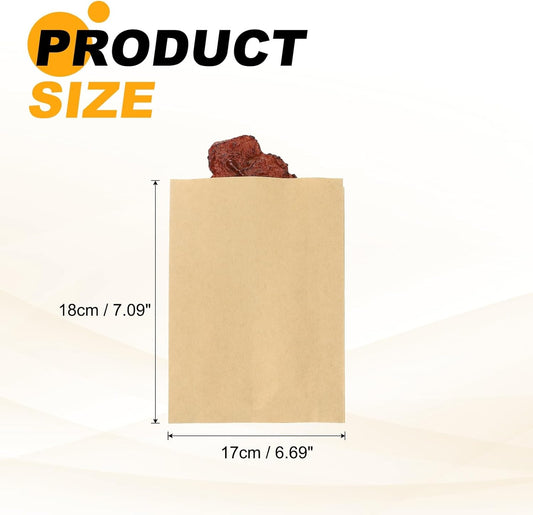 PATIKIL 6.69x7.09 Inch Paper Sandwich Bags, 100 Pcs Pastry Bag Small Pastry Bags Cookie Sleeves Food Packaging for Bakery Treats, Light Brown