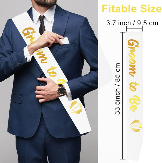 Groom To Be Sash White Groom Sash With Gold Foil For Bachelor Party Accessories Bachelor Party Decorations Bachelorette Gifts For Croom To Be Gifts Bachelorette Accessories Wedding Engagement