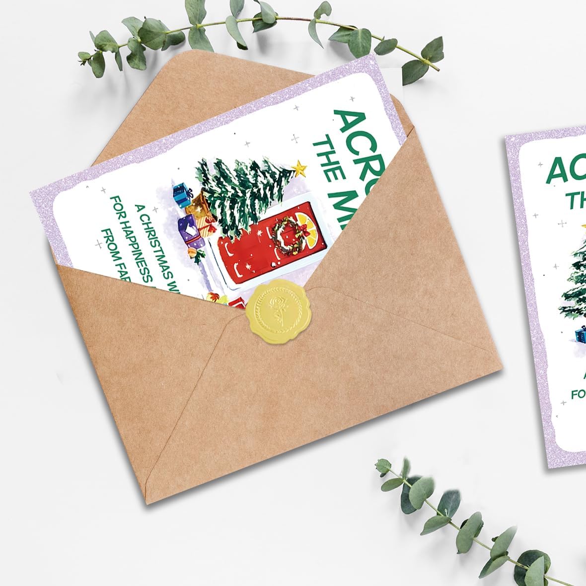 Funny Christmas Card Gift for Women Men, Across the Miles Christmas Card for Family and Friends