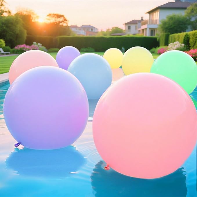 Big Pastel Balloons Assorted Colors 36 Inch - 10pcs Giant Latex Party Ballons Macaron Large Round Baloons Arch Kit for Easter Birthday Baby Shower Wedding Rainbow Party Decorations