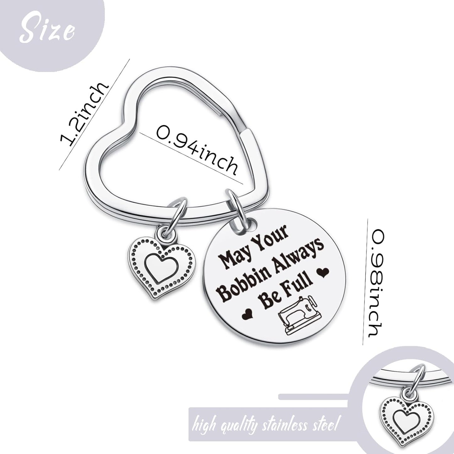 7RVZM Quilting Lover Gifts Seamstress Keychain Sewing Enthusiast Gifts Tailors Keychain