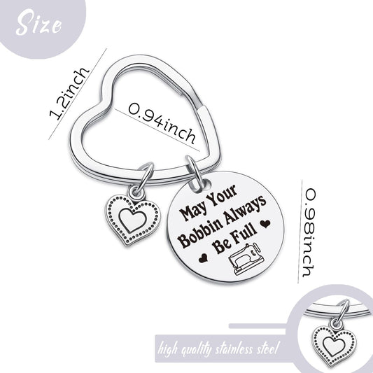 7RVZM Quilting Lover Gifts Seamstress Keychain Sewing Enthusiast Gifts Tailors Keychain