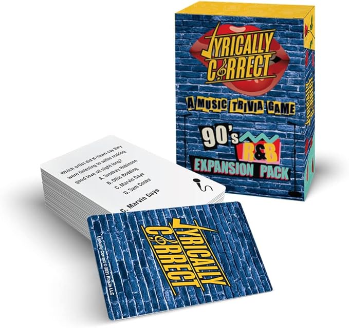 Lyrically Correct '90s R&B Expansion Pack - Music Trivia Card Game Add-On - Finish The Lyrics Challenge, Fun for Adults, Party or Family Night