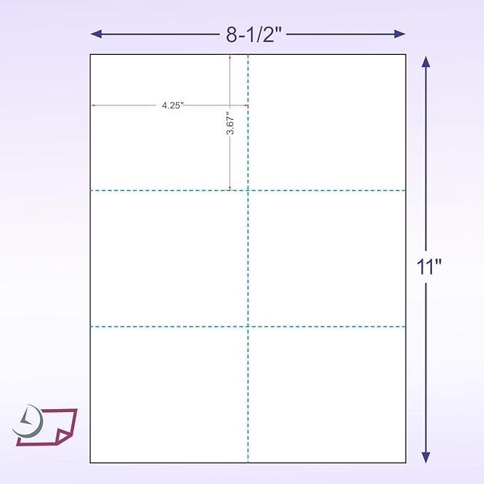 NextDayLabels - Laser Printer Blank Perforated Cards 6 up per Page, for School Registration, Flower Delivery, Wedding Response RSVP, Trip Tickets, ETC. (300 White Cards)