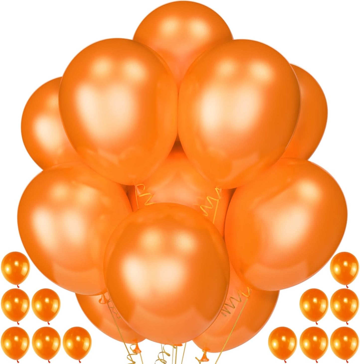 120 Pack Pearl Orange Balloons, Bright 12 inch Royal Orange Latex Party Balloons for Birthday Wedding Baby Shower Halloween.
