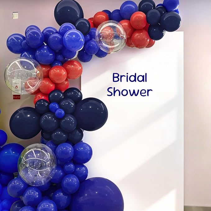Blue and Red Balloon Garland Arch Kit, 167Pcs Latex Balloons Different Sizes 18 12 10 5 inch for Birthday Graduation Baby Shower Wedding Party Decorations