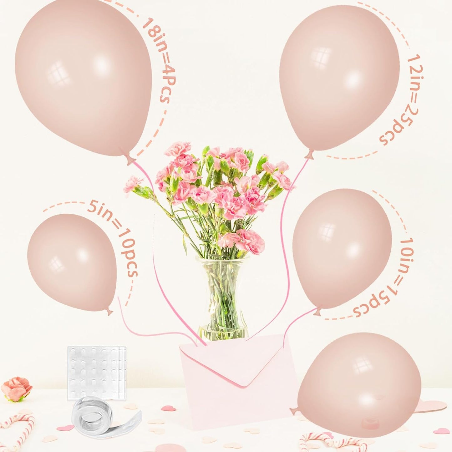 Champagne Balloons - Champagne Balloons Different Sizes 18 12 10 5 Inches, Nude Balloon Garland Arch for Safari Party Birthday Baby Shower Bridal Shower Neutral Decorations