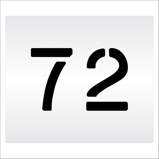 Pavement, Curb, and WheelStop Stencils - 6 inch Double Number Stencil - (72) - 6" x 9" x 1/16" (63 mil) - Light-Duty