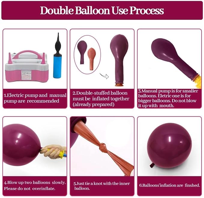 Dark Purple Pink Balloon Garland Double Stuffed Plum Mauve Burgundy Gold Balloon Arch Kit Dusty Pink Lavender Balloons for Birthday Bridal Shower Wedding Valentine Mother's Day Party Decorations
