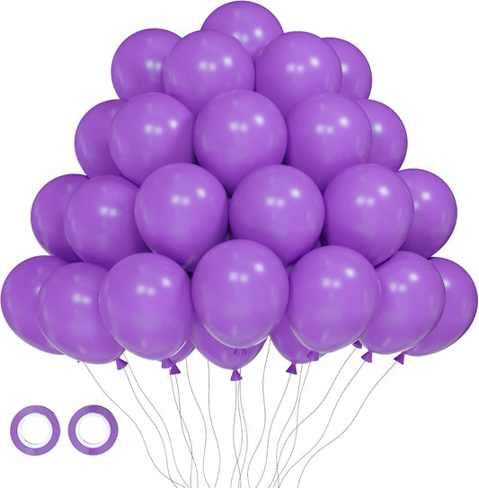 105pcs Purple Balloons 12inch Party Latex Balloons for Birthday Baby Shower Halloween Wedding Valentine's Day Party Bachelorette Decorations