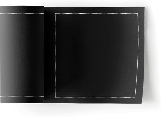 Cotton Cocktail Napkin - 4.3 x 4.3 in - 50 units per roll - Black
