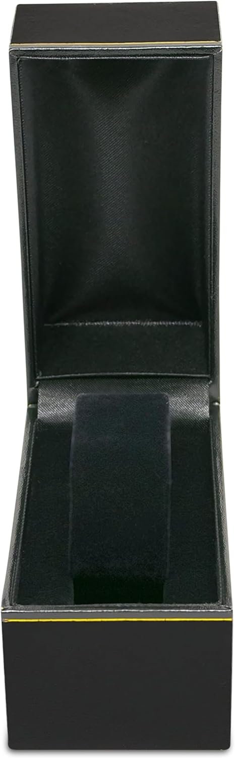 Novel Box Black Jewelry Box for Bangle/Watch 2.12x3.37x2.87 Inch - Watch/Bangles Gift Boxes with Gold Trim - Faux Leatherette Bangle/Watches Storage Case - Gift Presentation Cases for Bangle/Watch