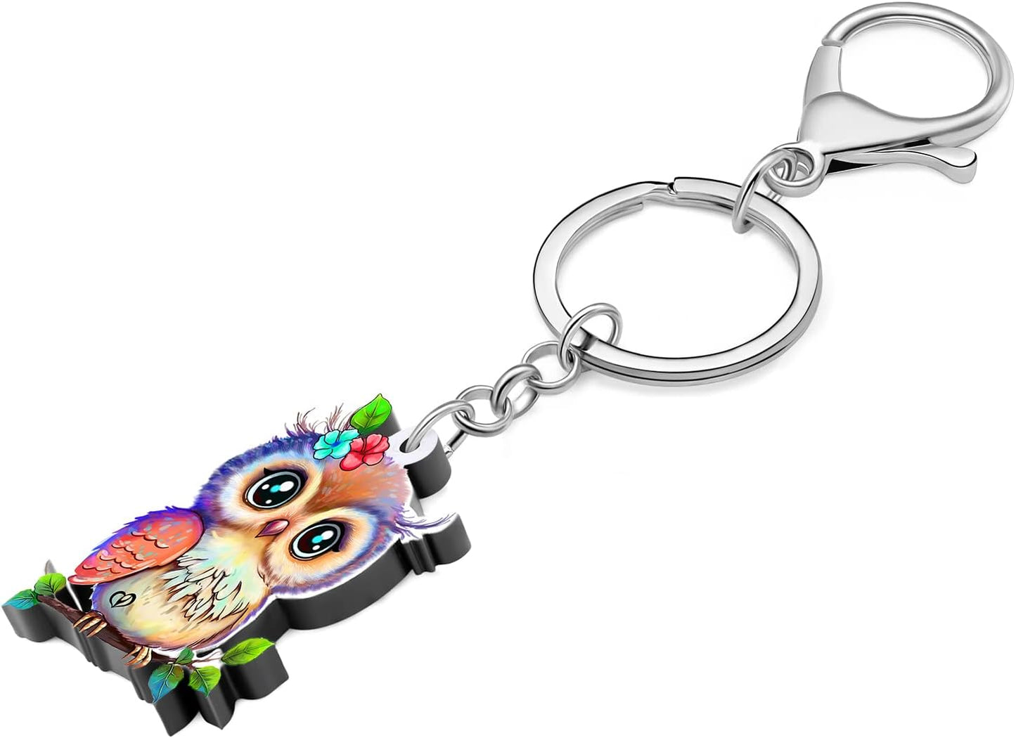 Anime Owl Keychain Acrylic Handbag Car Key Chain Rings Bird Owl Pirate Gifts for Women Girls Halloween Charms