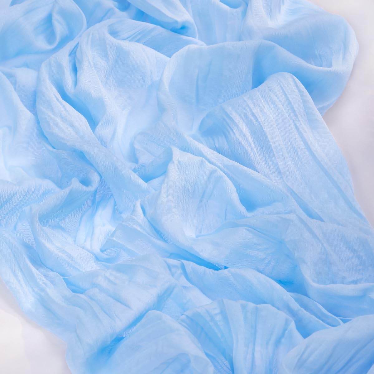 MLMC 12 Pack Baby Blue Cheesecloth Table Runner 10ft Rustic Light Blue Baby Shower Table Runner Bulk 35x120 Inches for Wedding Birthday Baby Shower Gender Reveal Fall Decor