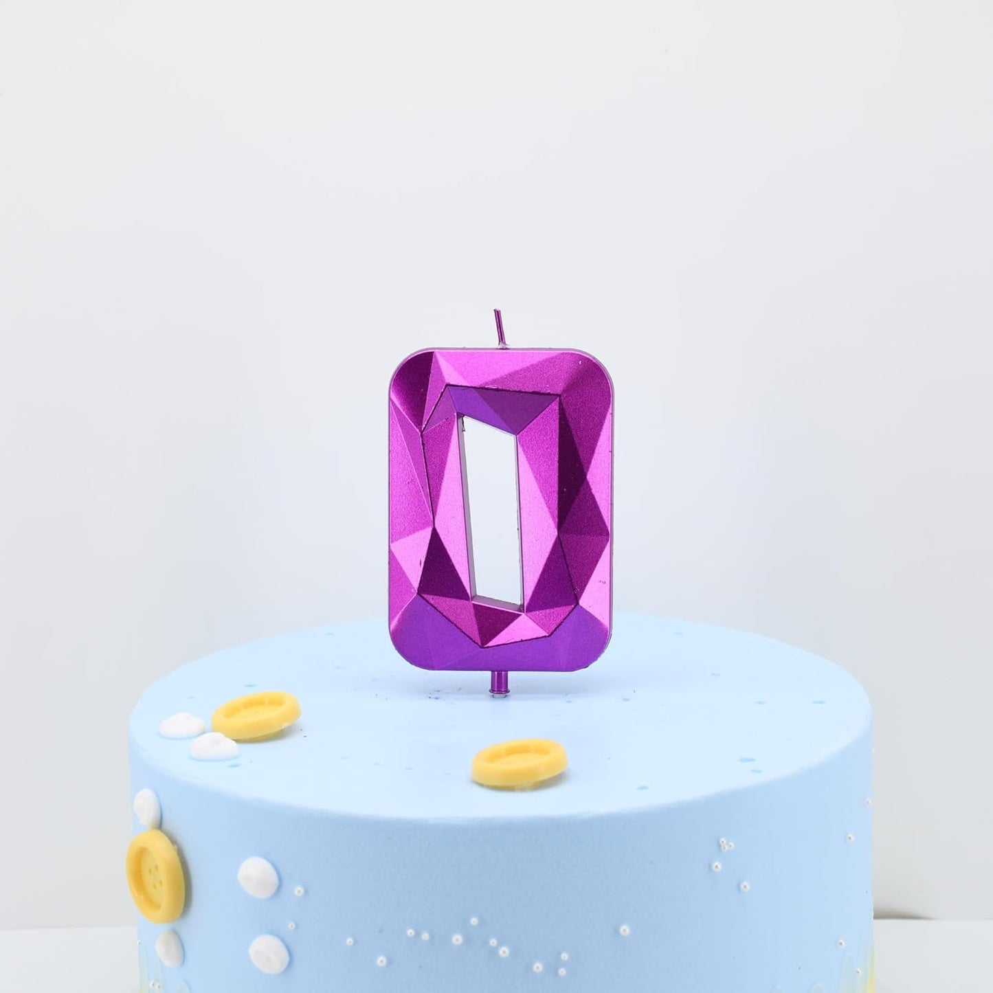 DERVENTA Large Birthday Candle Number 3D Purple 3.7 inch Party Celebration Anniversary Decoration Cake Topper 1 Piece (Number 0 Purple)