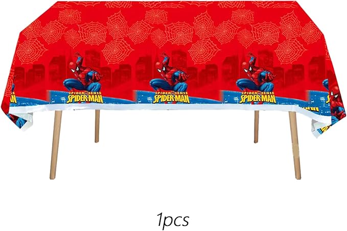 68PCS Spidey Birthday Decorations: 20 Plates, 20 Napkins, 20 Cups, 1 "Happy Birthday" Banner, 6 Hanging Swirls, 1 Tablecover