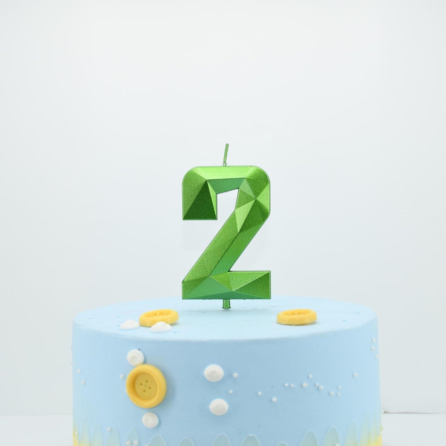 DERVENTA Birthday Candle Big Number 3D Green 3.7 inch Party Celebration Anniversary Decoration Cake Topper 1 Piece (Number 20 Green 3D)
