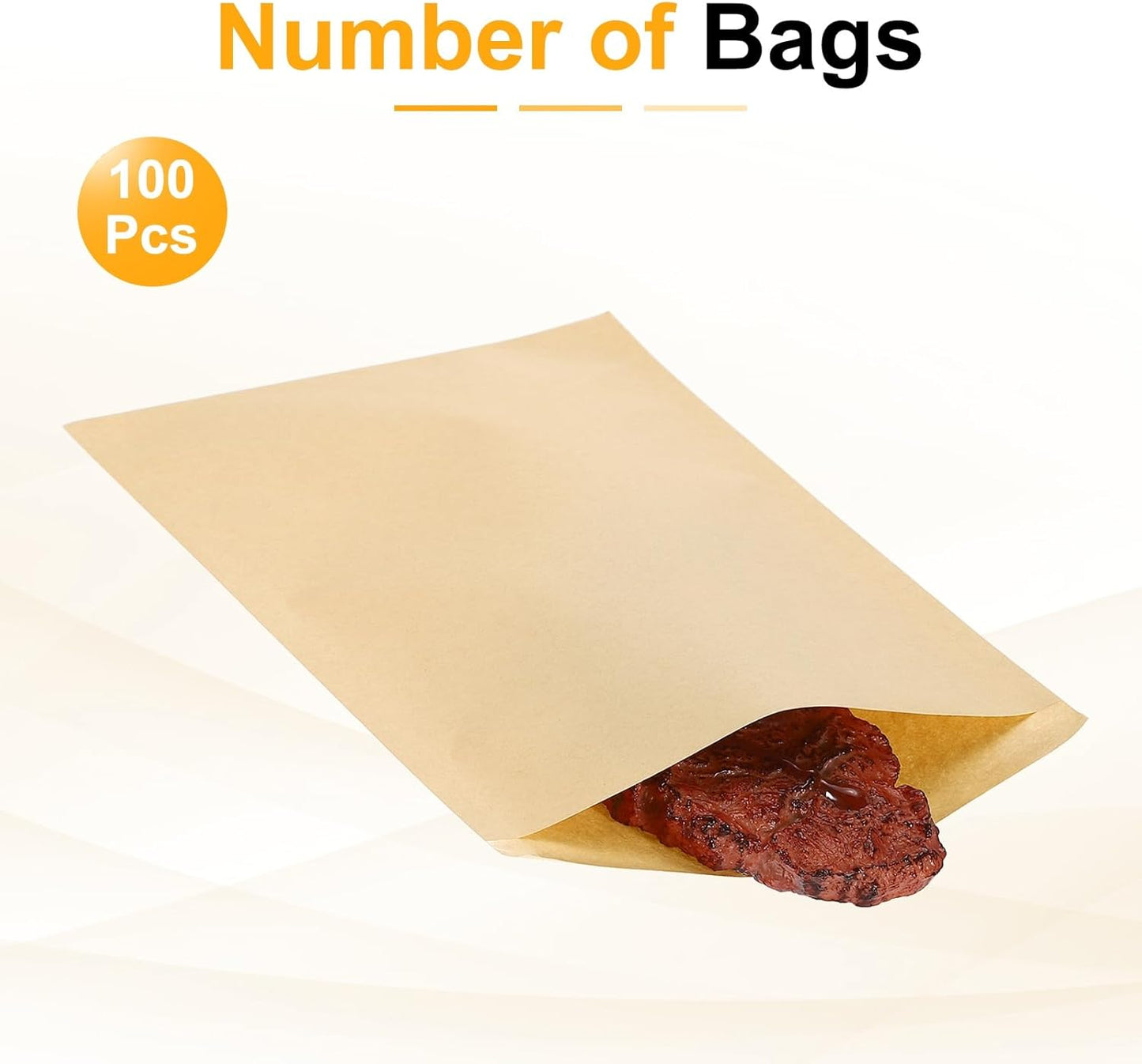 PATIKIL 7.87x5.91 Inch Paper Sandwich Bags, 100 Pcs Pastry Bag Small Pastry Bags Cookie Sleeves Food Packaging for Bakery Treats, Light Brown