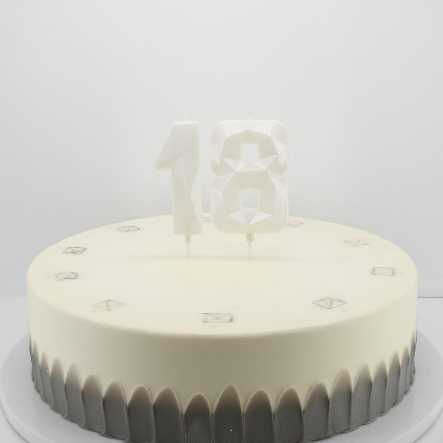 DERVENTA Large Birthday Candle Number 3D White 3.7 inch Party Celebration Anniversary Decoration Cake Topper 1 Piece (Number 18 White)
