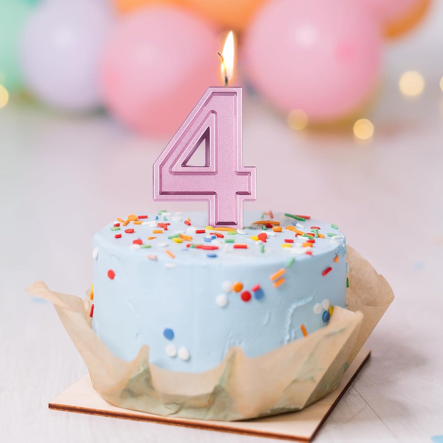 BEAN LIEVE Rose Gold Birthday Candles Number 4, Rose Gold Number Candles, Cake Number Candles for Birthday Parties and Wedding Anniversary Celebrations