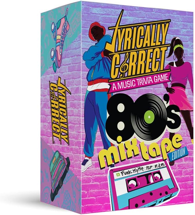Lyrically Correct '80s Mixtape Music Trivia Card Game - Hip Hop, R&B, Funk, and Pop Edition - Finish The Lyrics Challenge, Fun for Adults, Party or Family Night