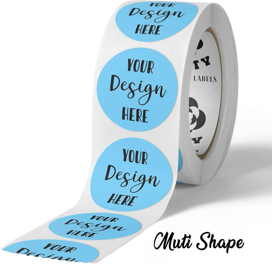 NCTY 150 Custom Circle Roll BOPP Labels,Custom Sticker, Custom Text, Image, Logo Sticker for Business, Party, Wedding and Baby Shower Gloss/Matte Finish (1.5 inch Circle)