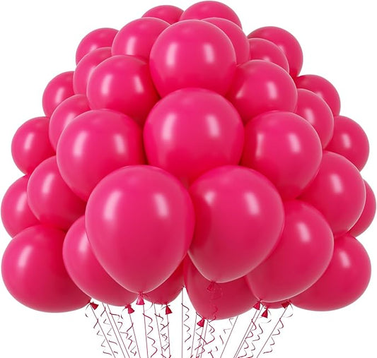 110pcs Hot Pink Balloons 12inch Dark Pink Latex Party Balloons for Graduation, Wedding, Birthday, Princess Theme Party, Valentine's Day, Baby Shower, Anniversary Party Decorations