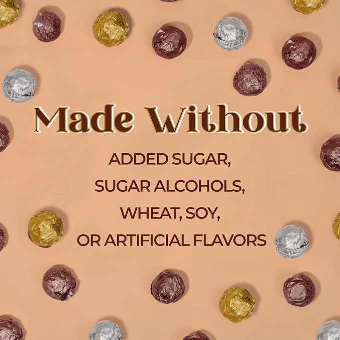 ChocZero Chocolate Hazelnut Truffles Variety Pack, Zero Added Sugar, Gluten Free, Keto Holiday Gift, High Fiber, 24 Individually Wrapped Pieces, 13 Ounce (Pack of 1)