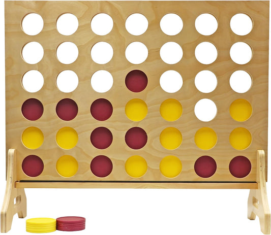 Tailgating Pros Premium Giant Four in a Row with Carrying Case - Jumbo Oversized Outdoor Yard Game - Connect Multiple Pucks in a Row to Win - Many Puck Colors Available!