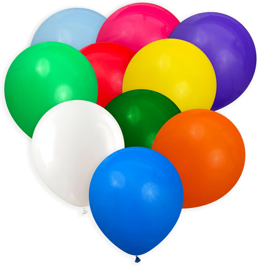 Balloons Assorted Colors, 100 Pack, 12 Inch Rainbow Balloons, 10 Color Balloon Pack For Birthdays, Weddings, Baby Showers, Holidays, Colorful Party Balloons Decorations