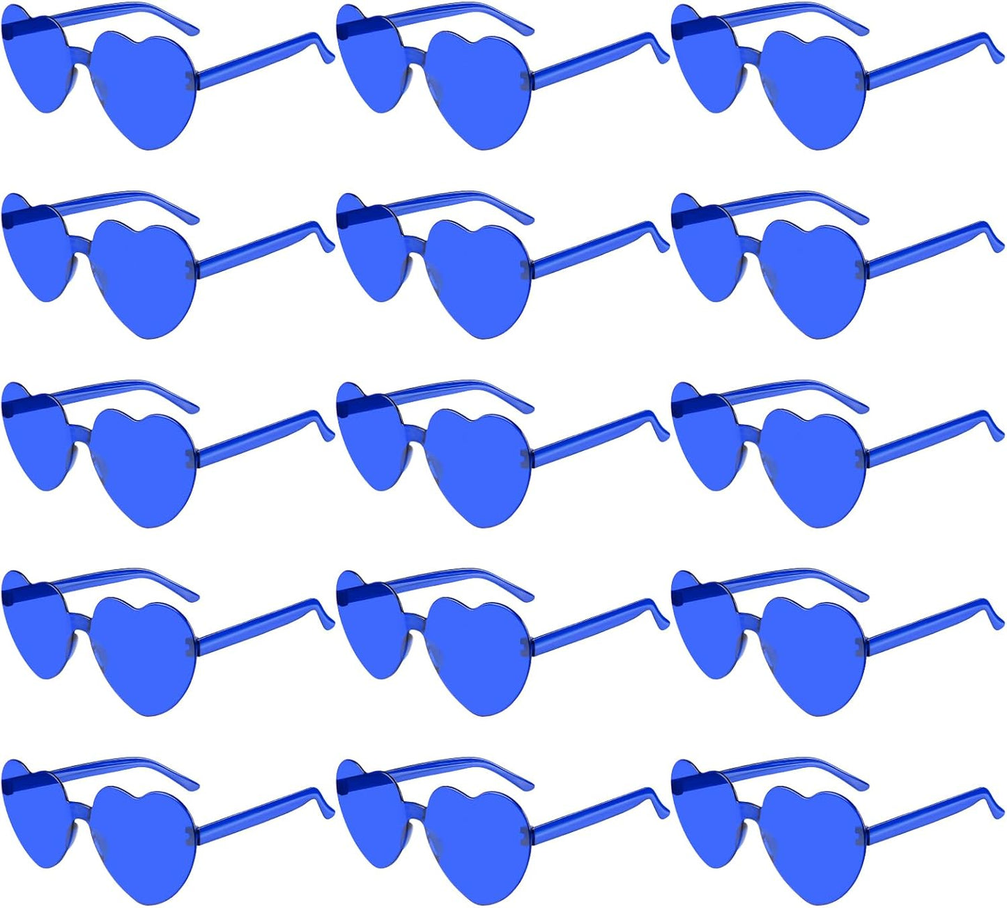 PLULON Heart Sunglasses for Women 5/12/25 Pcs, Heart Glasses Valentine Day Rimless Shaped Candy Color Fun Glasses Party Favor