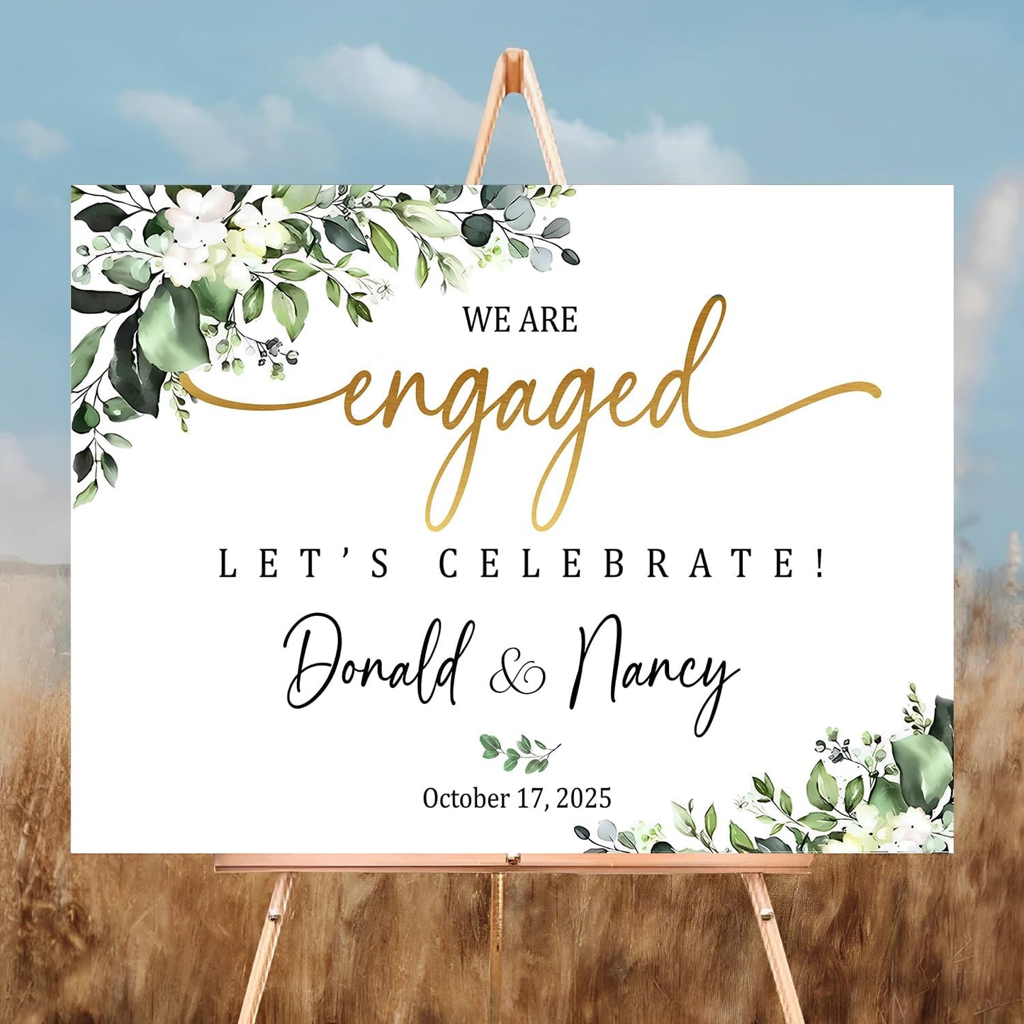 Welcome To Our Engagement Party Sign, We Are Engaged Sign With Stand, Engagement Signs For Party, Engaged Party Decoration, Wedding Signs Decoration