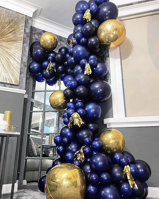 KBZVNAF Navy Blue Latex Party Balloons - 50 Pack 12 inch Round Helium Navy Balloons for Graduation Baby Shower Birthday Wedding Party Decorations