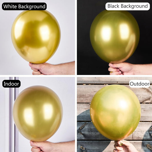 PartyWoo Metallic Gold Balloons 100 pcs 12 Inch Chrome Gold Latex Balloons for Graduation Baby Shower Gender Reveal Christmas Wedding New Year Anniversaries Birthday Party Decorations Gold-G101