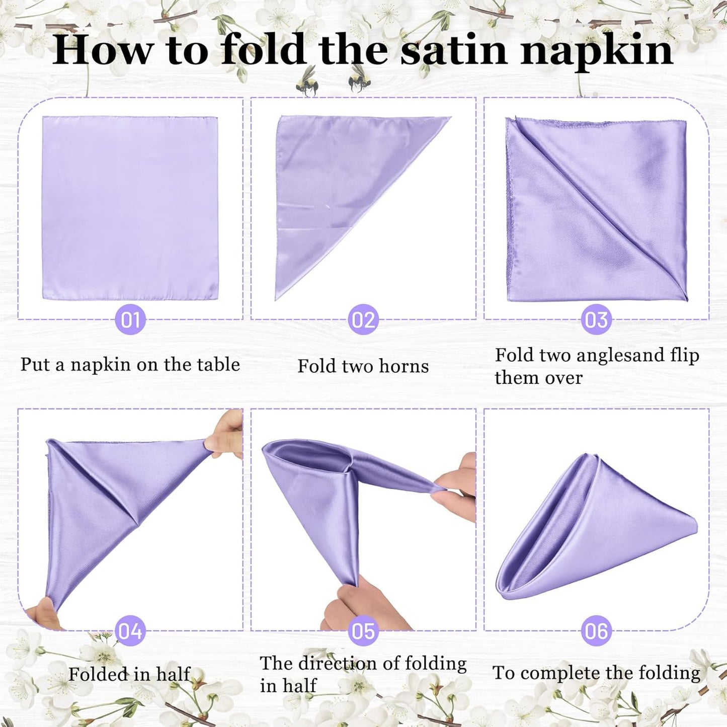 Bailarina 40 Pack Lavender Satin Napkins,17x17 Inches Wedding Napkins Square Soft Silky Table Napkins Bulk Decorative Elegant Cloth Napkin for Party Decoration, Banquet,Wedding,Graduation