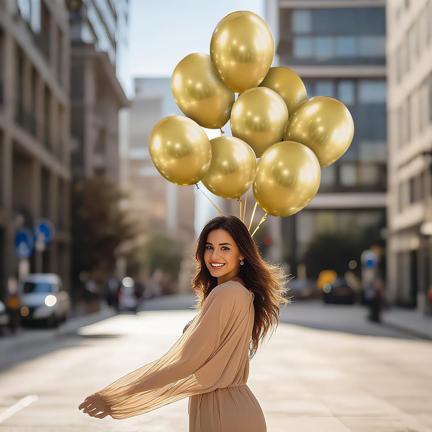Metallic Gold Balloons 100 Pack 12 Inch Chrome Gold Round Helium Balloon for Graduation Wedding Anniversary Happy Birthday Party Decoration