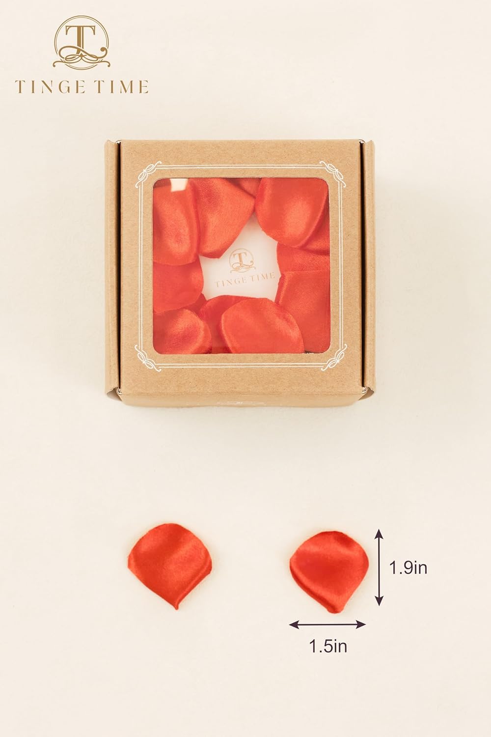 TINGE TIME 300pcs Silk Rose Petals Burnt Orange Heart Flower Petals for Wedding Flower Girl Basket Aisle Scatter Dinner Table Centerpieces Party Confetti Bridal Shower Romantic Night Decoration