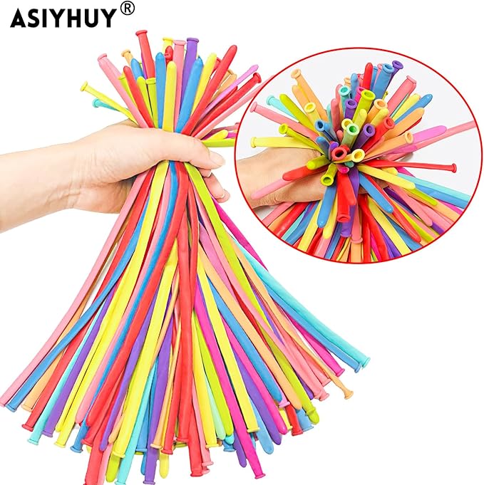 Pastel 260 long balloons 100 Pack Twisting Animal Balloons Assorted Color Thick Latex Modeling Long Magic Balloons for Animal Shape Birthday Weddings Kids' Party Decoration (pastel long balloon)