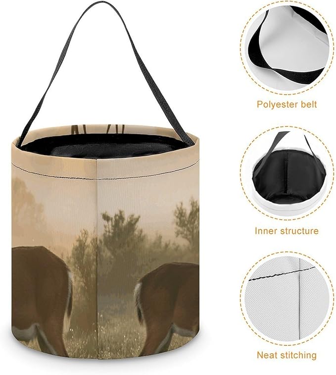 Halloween Candy Bucket - Deer Grass Hunting Trick Or Treat Candy Bag, Gift Bag for Party Favor Supplies