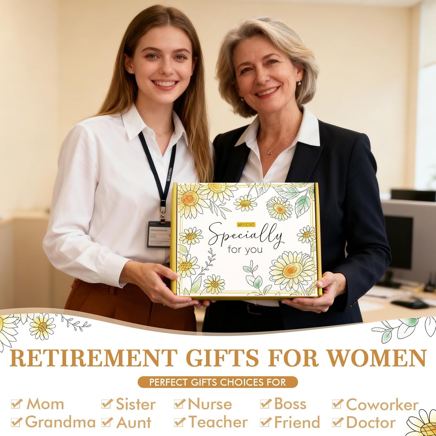 Happy Retirement Gift for Woman 2025, Best Cool Retirement Gifts for Women Coworker, Funny Retired Gifts Idea for Retiree Women Teacher Nurse Boss Friend Mom Grandma, Farewell Leaving Going Away Gift