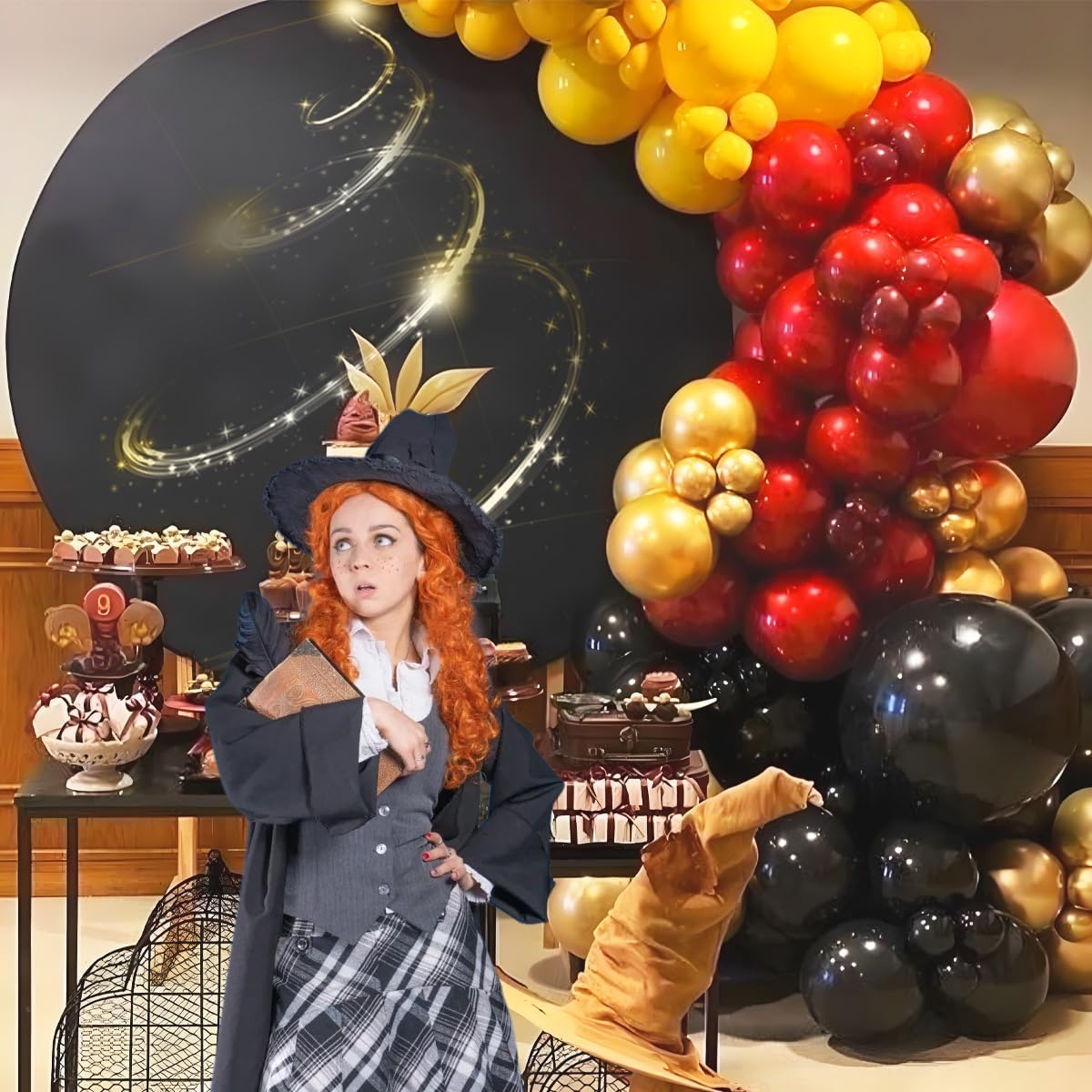 Red Black Yellow Balloon Arch Kit, 166Pcs Latex Balloon Different Sizes 18 12 10 5 inch for Boy Birthday Baby Shower Wedding Race Car Theme Party Decorations