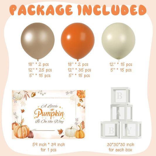 Baby Shower Balloons - Autumn Baby Showers Decor ， Baby Showers Decorations ， Baby Shower Decors ， Carry a Background Cloth And 4 Baby Balloon Boxes