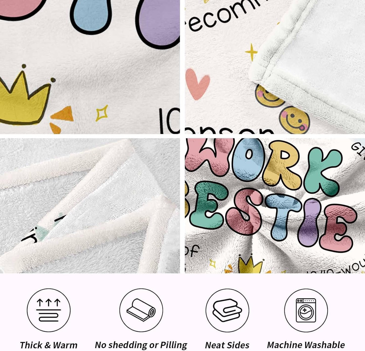 Work Besties Gifts for Women, Flannel Soft Blanket Decor, Christmas Coworker Best Friend Bestie Gifts for Women, Work Friendship Friend Birthday Gift, Work Bestie New Job Farewell Gift