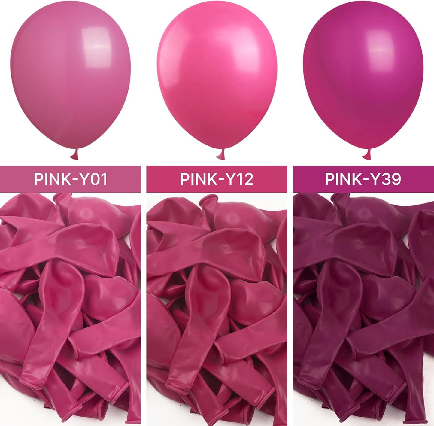 PartyWoo Pink Balloons 100 pcs 12 Inch Hot and Light Pastel Pink Fuchsia White Balloons for Valentine's Day Wedding Baby Shower Gender Reveal Princess Bachelorette Birthday Party Decorations