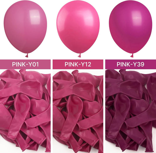 PartyWoo Pink Balloons 100 pcs 12 Inch Hot and Light Pastel Pink Fuchsia White Balloons for Valentine's Day Wedding Baby Shower Gender Reveal Princess Bachelorette Birthday Party Decorations
