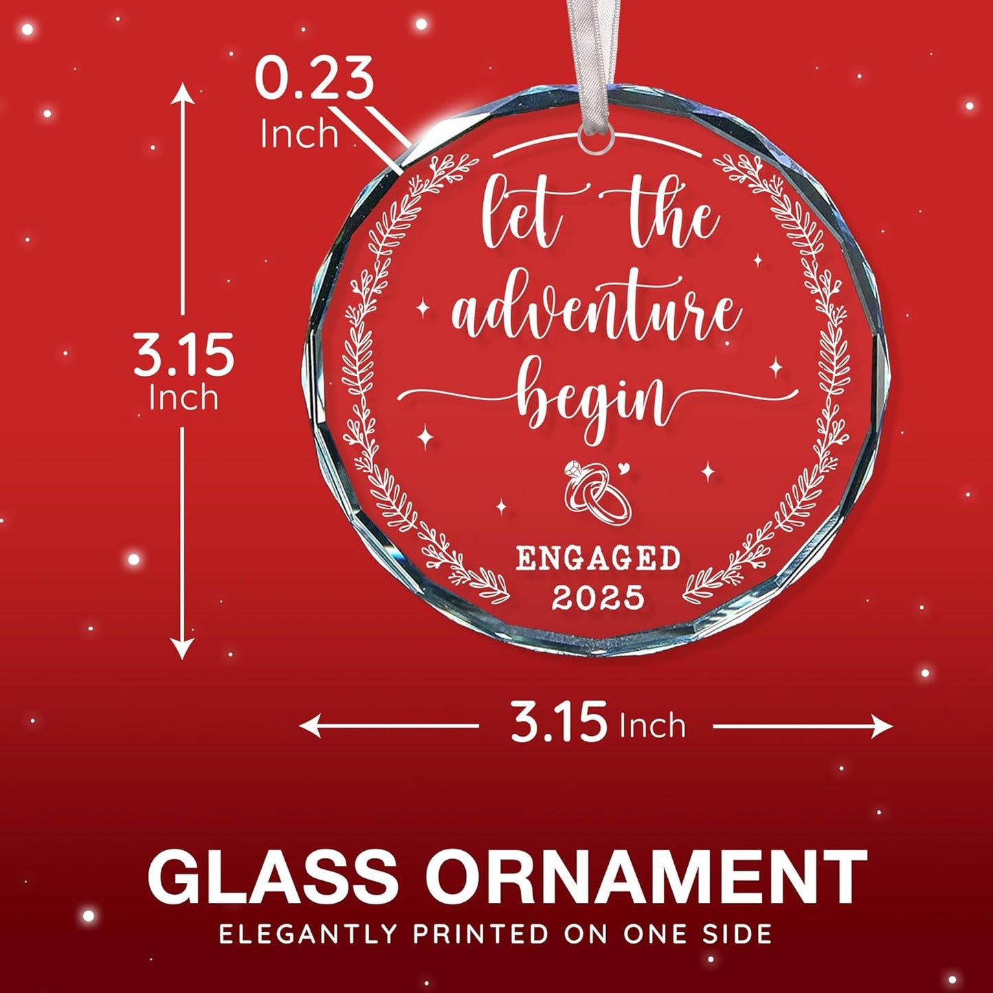 Engagement Ornament 2025 - Engaging Gifts for Bride-to-Be Couples, First Christmas Engaged, Durable & Cherished Christmas Ornament 2025, Remarkable Engaged Gift Option for Engagement