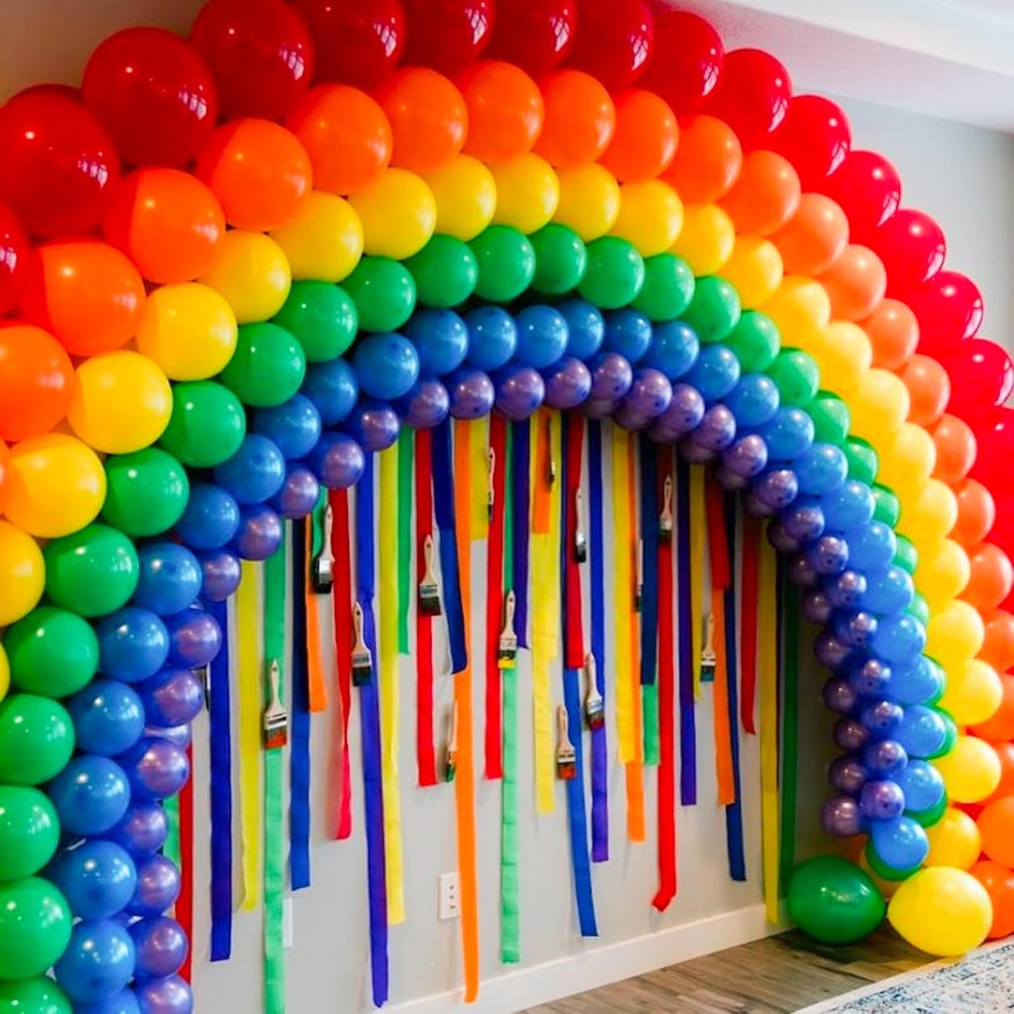 PartyWoo Assorted Colors Rainbow Balloons 100 pcs 12 Inch Multicolor Colorful Latex Helium Primary Color Balloon for Graduation Baby Shower Gender Reveal Rainbow Theme Birthday Party Decorations