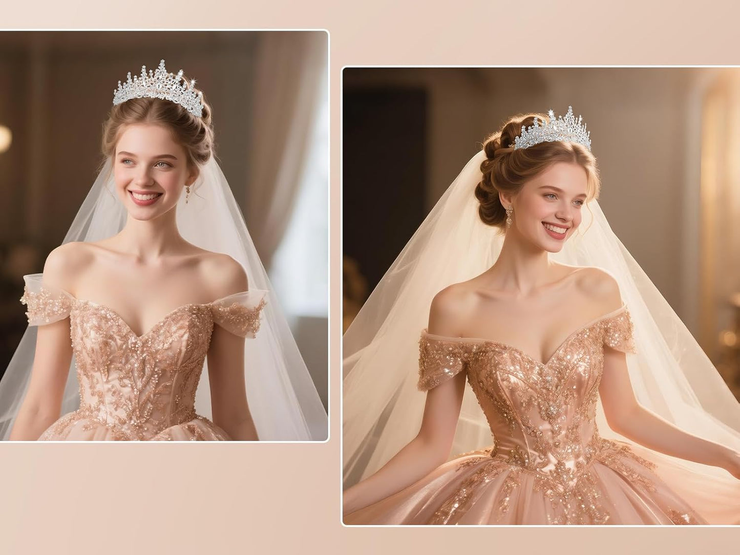 Kamirola Crystal Crowns and Tiaras Headband for Girl or Women Birthday Party Wedding Prom Bridal Halloween Christmas （TR19）