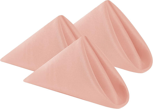 Cloth Napkins 17x17 inch Washable Polyester Dinner Napkins Soft Table Napkins for Wedding Party Dining Banquet(Dusty Pink,100PCS)